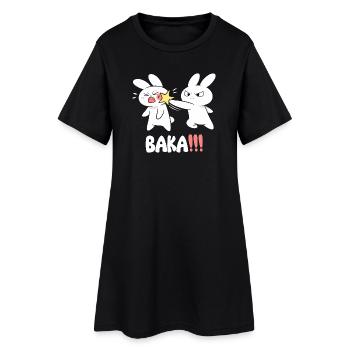 Baka Rabbit Slap Anime Otaku japonais drôle - Robe T-shirt Femme - noir - Devant