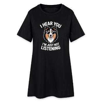 Expressions du chien de berger des Shetland, drôle de cadeau Sheltie - Robe T-shirt Femme - noir - Devant
