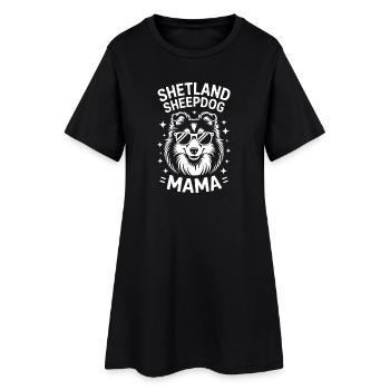 Expressions du chien de berger des Shetland, drôle de cadeau Sheltie - Robe T-shirt Femme - noir - Devant