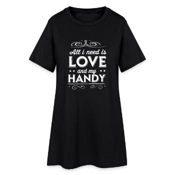 Tout ce dont j’ai besoin, c’est d’amour et de mon service - noir et blanc - Robe T-shirt Femme - noir - Devant