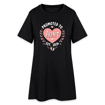 Aunt 2026 Aunt 2026 Promoted to Aunt 2026 - Women’s T-Shirt Dress - black - Front