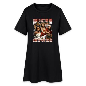 Pâques à genoux pour la foi chrétienne de Jésus - Robe T-shirt Femme - noir - Devant
