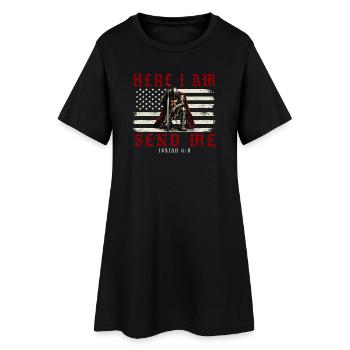Here I Am Send Me Isaiah 6 8 Christian Patriot - Women’s T-Shirt Dress - black - Front