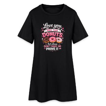 Lustiges Donut-Gebäck Süßigkeiten Dessert Feinschmeckerhumor - Frauen T-Shirt-Kleid - Schwarz - Vorne
