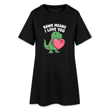 Rawr signifie « Je t’aime » Mignon dinosaure T-Rex - Robe T-shirt Femme - noir - Devant