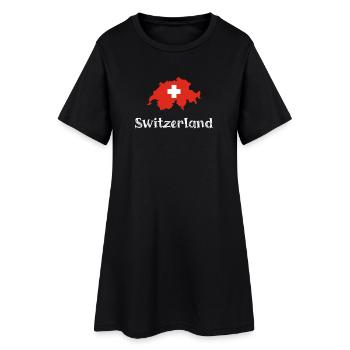 Switzlerland (texte blanc) - Robe T-shirt Femme - noir - Devant