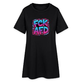FCK AFD - Antifa Tee - Frauen T-Shirt-Kleid - Schwarz - Vorne