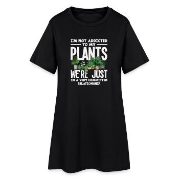 Pas accro aux plantes, plus drôle - Robe T-shirt Femme - noir - Devant