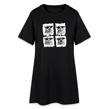 Quatuor de lunettes de soleil mouton - Robe T-shirt Femme - noir - Devant