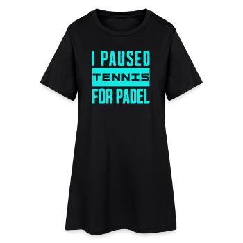 Sweat à capuche tennis et padel, pour de vrais fans de raquettes - Robe T-shirt Femme - noir - Devant