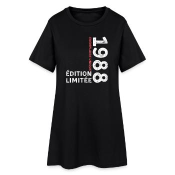 1988 vintage typographic style - Women’s T-Shirt Dress - black - Front