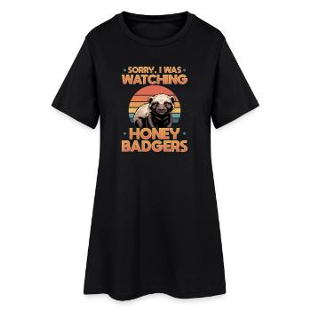 Blaireau drôle - Robe T-shirt Femme - noir - Devant