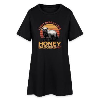 Funny Honey Badger - Frauen T-Shirt-Kleid - Schwarz - Vorne