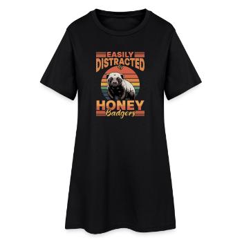 Funny Honey Badger - Frauen T-Shirt-Kleid - Schwarz - Vorne
