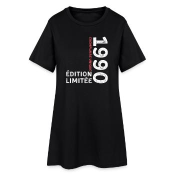 1990's vintage typographic style - Women’s T-Shirt Dress - black - Front