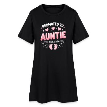 Aunt 2026 Aunt 2026 Promoted to Aunt 2026 - Women’s T-Shirt Dress - black - Front