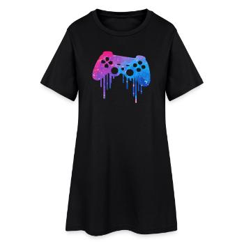 Gaming splash - Frauen T-Shirt-Kleid - Schwarz - Vorne
