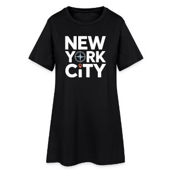 New York City USA Voyage - Robe T-shirt Femme - noir - Devant