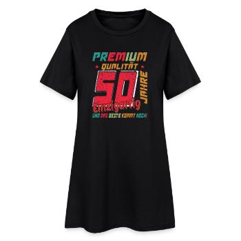 Design unique de t-shirt Premium 50 - Robe T-shirt Femme - noir - Devant
