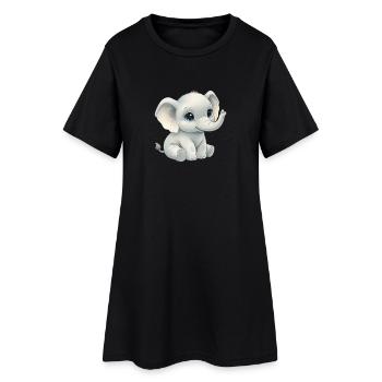 Petit éléphant dans le style aquarelle - Robe T-shirt Femme - noir - Devant