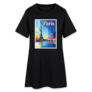 Paris Prism Eiffel - Robe T-shirt Femme - noir - Devant
