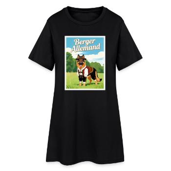 Berger Allemand en costume bavarois - Robe T-shirt Femme - noir - Devant