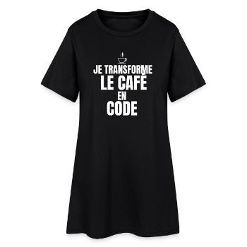 Ich verwandle Kaffee in Code - Frauen T-Shirt-Kleid - Schwarz - Vorne