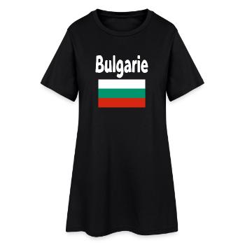 Bulgarie Drapeau et Typographie Bold - Robe T-shirt Femme - noir - Devant