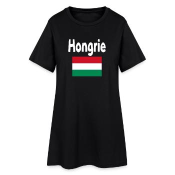 Hongrie Drapeau et mot Hongrie - Robe T-shirt Femme - noir - Devant