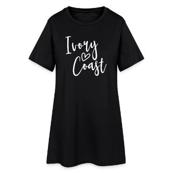 Ivory Coast Heart Women's Love Ivory Coast - Frauen T-Shirt-Kleid - Schwarz - Vorne