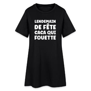 Lettrage audacieux après fête - Robe T-shirt Femme - noir - Devant