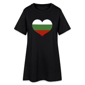 Emblème du drapeau bulgare en forme de cœur - Robe T-shirt Femme - noir - Devant