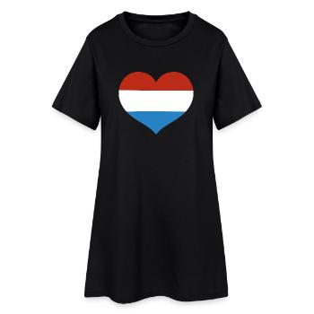 Drapeau du Cœur du Luxembourg - Robe T-shirt Femme - noir - Devant