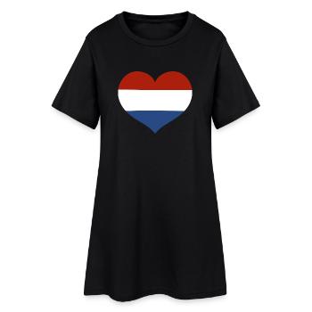 Cœur du drapeau des Pays-Bas - Robe T-shirt Femme - noir - Devant