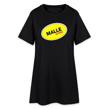 Autocollant ovale jaune Malle Ultras - Robe T-shirt Femme - noir - Devant