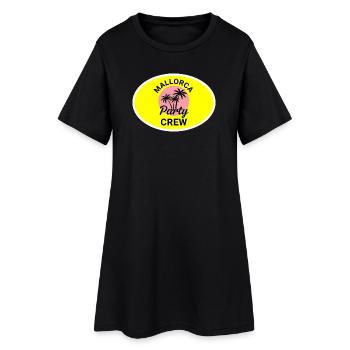 Équipe de fête à Majorque Palmiers néon - Robe T-shirt Femme - noir - Devant