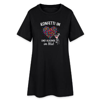 Carnival Confetti Heart Party Saying Carnival - Women’s T-Shirt Dress - black - Front