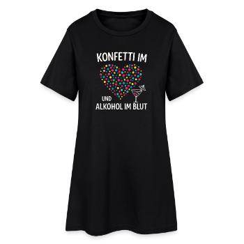 Carnival Confetti Heart Party Saying Carnival - Women’s T-Shirt Dress - black - Front