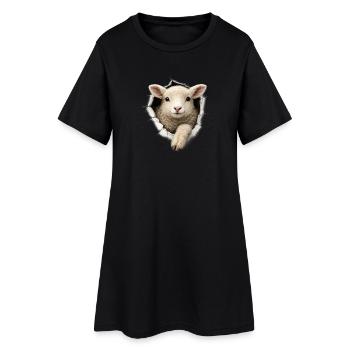 L’agneau du trou - Robe T-shirt Femme - noir - Devant