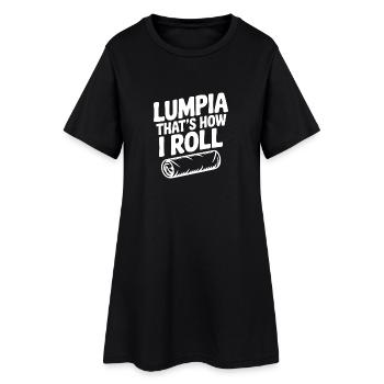 Lumpia C’est comme ça que je roule - Robe T-shirt Femme - noir - Devant