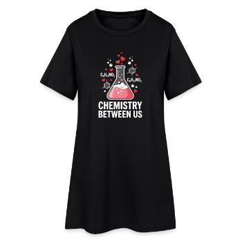 Chemie zwischen uns Naturwissenschaftslehrer Schülerliebe - Frauen T-Shirt-Kleid - Schwarz - Vorne