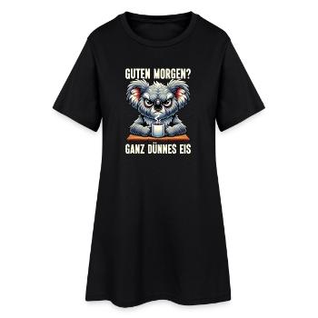 Bonjour, très mince koala à glace, endormis - Robe T-shirt Femme - noir - Devant