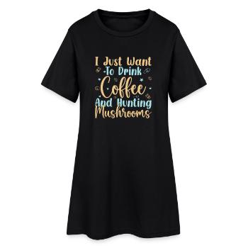 Champignons Chasseurs Boissons Café & Champignons - Robe T-shirt Femme - noir - Devant