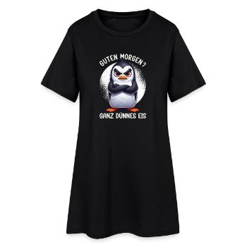 Guten Morgen Ganz Dünnes Eis Pinguin Schlafmützen - Women’s T-Shirt Dress - black - Front