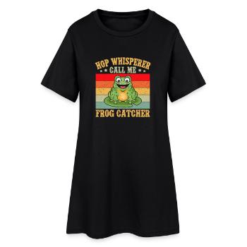 Attrape-grenouilles, Chuchoteur de houlettes, appelle-moi grenouille - Robe T-shirt Femme - noir - Devant