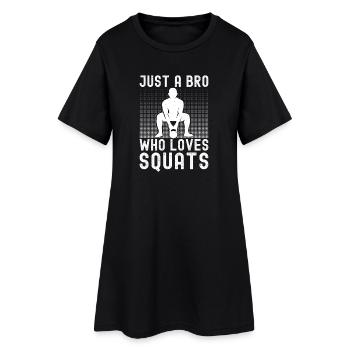 Gym Junkies Bro Who Loves Squats Calisthenics - Women’s T-Shirt Dress - black - Front