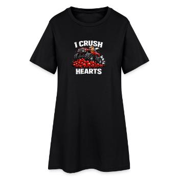 Saint-Valentin : j’écrase un animal capybara de cœur - Robe T-shirt Femme - noir - Devant