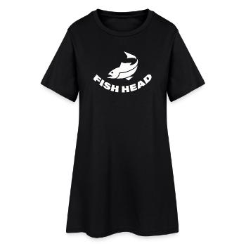 tête de poisson - Robe T-shirt Femme - noir - Devant