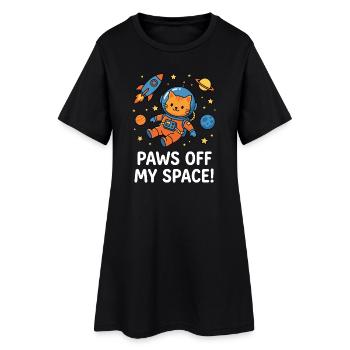 Paws Off My Space! - Frauen T-Shirt-Kleid - Schwarz - Vorne