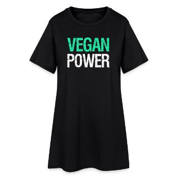 VEGAN POWER – Diction drôle de végane avec humour - Robe T-shirt Femme - noir - Devant